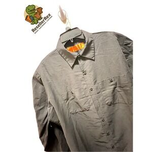 Red‎ Kap Mens Long Sleeve Work Uniform Shirt Button Up Black Large